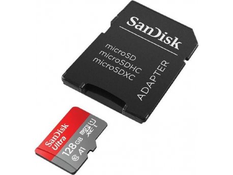 SANDISK Micro SD 128GB Ultra + adapter SDSQUA4-128G-GN6MA