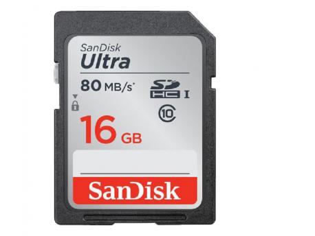 SANDISK SDHC 16GB Ultra 80MB/s Class 10 UHS-I  SDSDUNC-016G-GN6IN