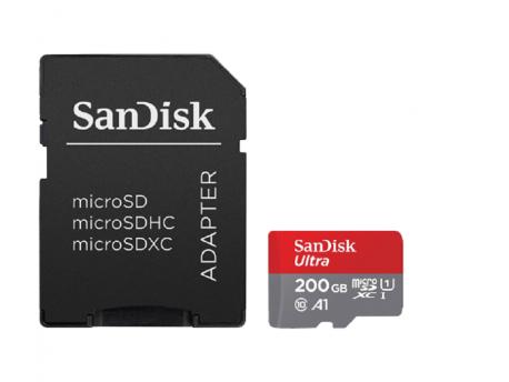 SANDISK SDHC 200GB Ultra Mic. 120MB/s A1 Class 10 UHS-I + Adapter
