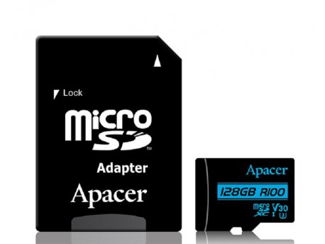 APACER UHS-I MicroSDHC 128GB V30 + Adapter AP128GMCSX10U7-R