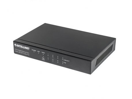 INTELLINET 5-Port Gigabit Ethernet PoE+ Switch with SFP Combo Port