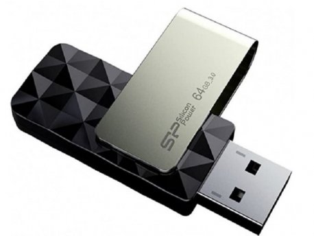 SILICON POWER Flash Drive Silicon Power 64GB Blaze B30 USB3.2 SP064GBUF3B30V1K Black