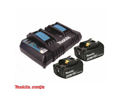 MAKITA SET 9 BL1830B 2 x 3Ah + DC18RD brzi dupli punjac 18 V
