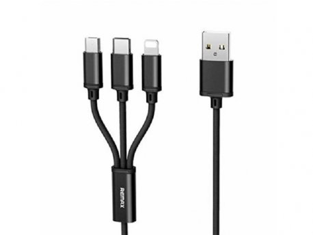 REMAX DATA kabl 3 u 1 (micro,tip-C,lightning) 1m REMAX crni