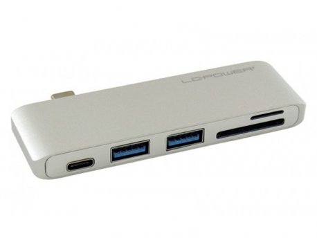LC POWER HUB LC-HUB-C-MULTI-2S, 2x USB3.0, 1x Card Reader