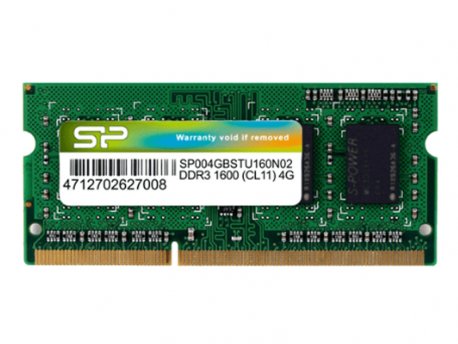 SILICON POWER SODIMM 4GB DDR3 1600MHz SP004GBSTU160N02