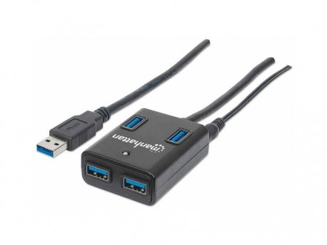 MANHATTAN SuperSpeed USB 3.0 Hub, 4 Ports, AC/Bus Power 162302