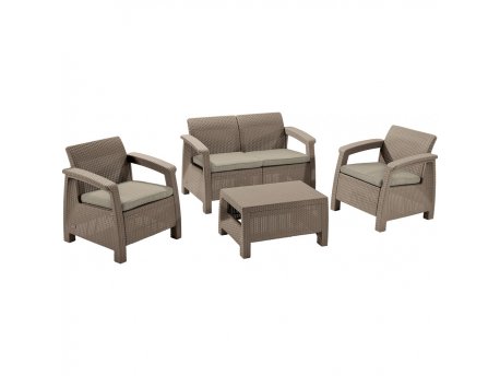 KETER CORFU II Baštenski set, Pe-ratan, kapućino (CU 227640)