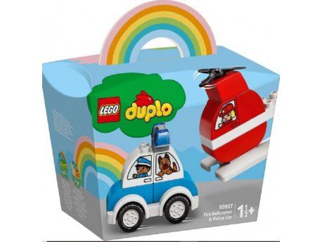 LEGO DUPLO VATROGASNI HELIKOPTER I POLICIJSKI AUTO