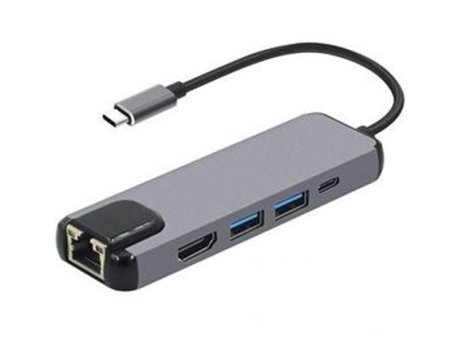 OSTALI Adapter-konverter TIP-C na HDMI+2xUSB3.0+TIP-C+RJ45