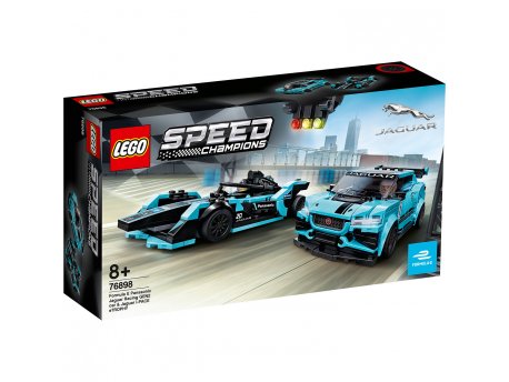 LEGO 76898 FORMULA E PANASONIC JAGUAR TRKAČKI AUTO GEN2 I JAGUAR I-PACE ETROPHY