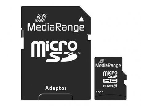 MEDIARANGE Memorijska kartica MicroSDHC 16GB MR958 + SD adapter C10