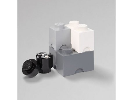 LEGO KUTIJE ZA ODLAGANJE SET (4 KOM): CRNA, SIVA, BELA