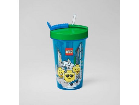 LEGO ČAŠA SA POKLOPCEM I SLAMKOM: DEČAK