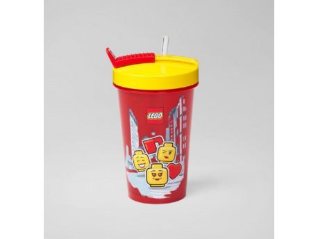 LEGO ČAŠA SA POKLOPCEM I SLAMKOM: DEVOJČICA