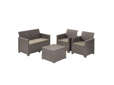 KETER EMMA 2 seater sa box stolom, Baštenski set kapucino