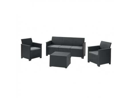 KETER ELODIE 3 seater sa box stolom Baštenski set, grafit CU 246145