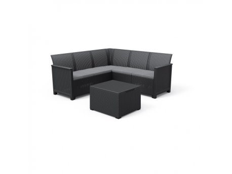 KETER EMMA 5 seater sa box stolom Baštenski set ugaoni, grafit