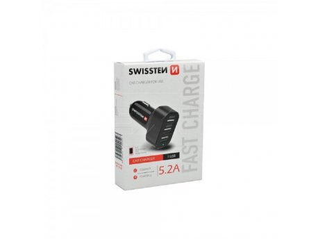 SWISSTEN Auto Punjac 5.2A 3xUsb (Crna)