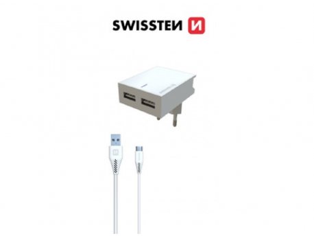 SWISSTEN Kuciste Punjaca 3A 2xUsb (Bela)