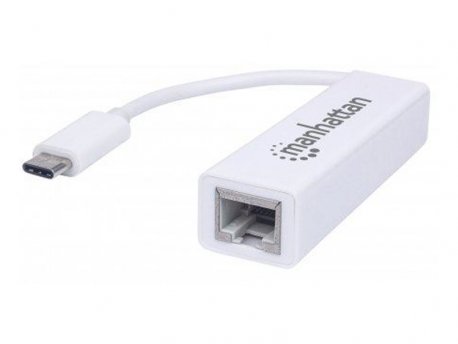 MANHATTAN Adapter USB 3.1 Gen 1 Type-C Muški/GLAN RJ45 Ženski, beli