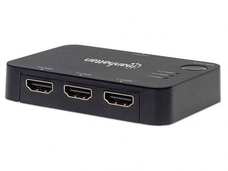MANHATTAN 4K 3-Port HDMI Switch, 4K@30Hz, USB Powered, Crni