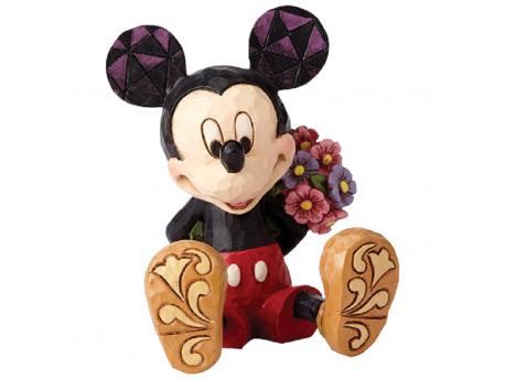 JIM SHORE Mickey Mouse with Flowers Mini Figure