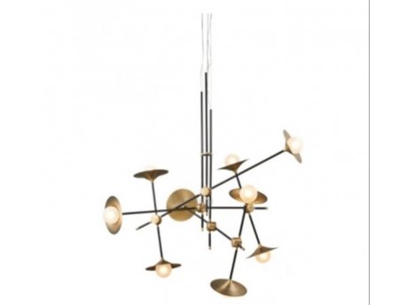 VESTA 319 LUSTER 9*G9 ANTIQUE BRASS/BLACK