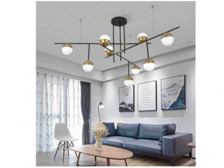 VESTA 308 LUSTER 9*G9 ANTIQUE BRASS/BLACK