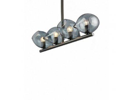 LUNA 114 LUSTER 4*E14 BLACK/SMOKED GLASS