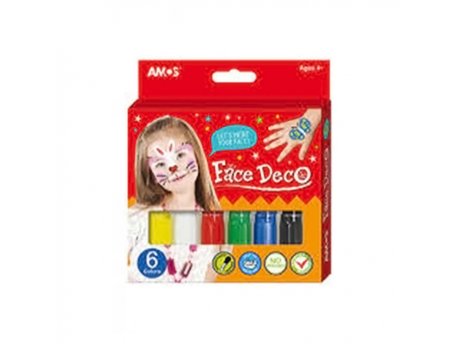 AMOS GLINA BOJE ZA LICE 6 KOM