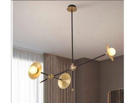 VESTA 318 LUSTER 3*G9 ANTIQUE BRASS/BLACK