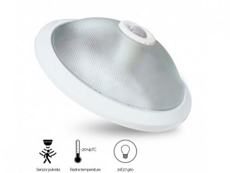 BBLINK PLAFONJERA SENZOR 1024 2XE27 BELA