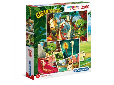 CLEMENTONI PUZZLE 2X60 GIGANTOSAURUS -2020-