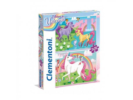 CLEMENTONI PUZZLE 2X20 UNICORNS BRILLIANT
