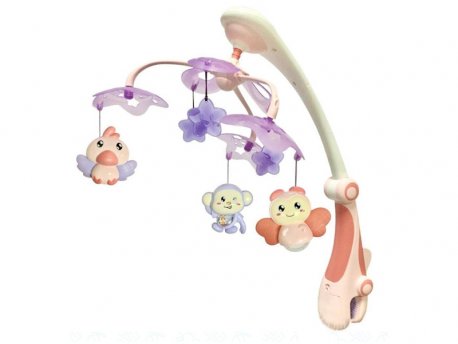BABY MIX Muzicka vrteška vesele životinjice, roze