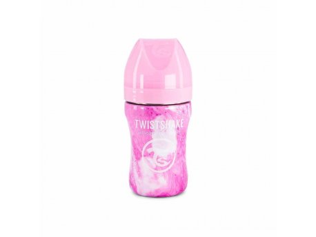TWISTSHAKE ANTI-COLIC FLAŠICA / NERDJAJUĆI ČELIK 260ML MARBLE PINK