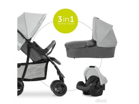 Hauck Trio set Shopper, svetlo siva