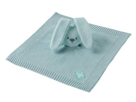 Nattou Igračka pleteno ćebe sa likom zeke, mint