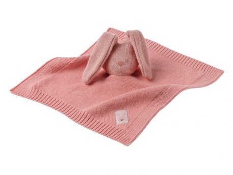 Nattou Igračka pleteno ćebe sa likom zeke, pink