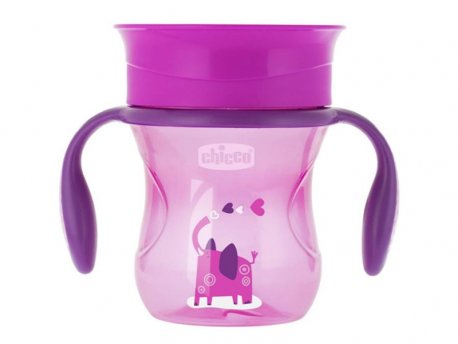 CHICCO No spill čaša Perfect 360 stepeni,12+,roze