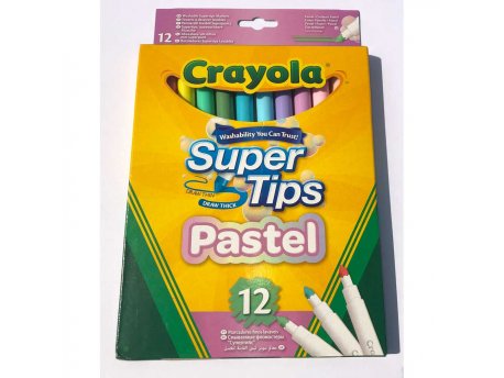 CRAYOLA PASTELNI MARKERI SUPERTIPS 12 KOM