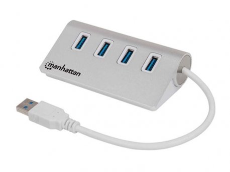 MANHATTAN Adapter USB 3.0Muški/Type-A USB 3.0 Ženski 4 porta, ALU