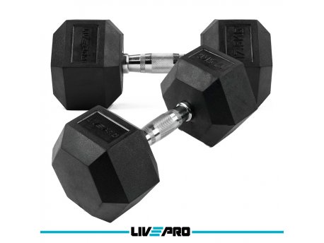LivePro Bučice gumirane 2x17.5kg- LP8005