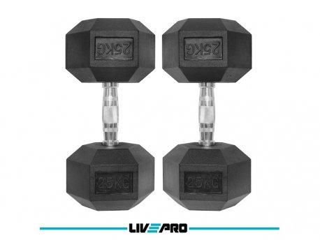 LivePro Bučice gumirane 2x25kg LP8005