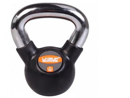 LiveUp Kettlebell Rusko zvono gumirani, 6 kg - LS2044