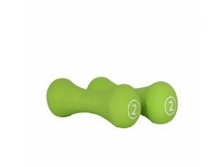 LiveUp Bučice neopren, 2x2kg, zelene - LS2002