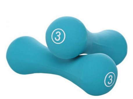 LiveUp Bučice neopren, 2x3kg, plave - LS2002