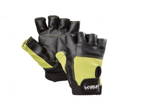 LiveUp Rukavice za fitnes i teretanu crno-zelene, L/XL - LS3058