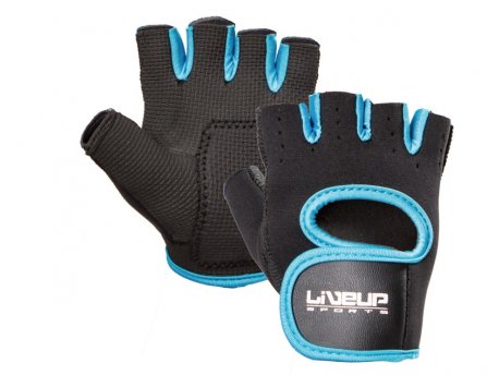 LiveUp Rukavice za fitnes i teretanu crno-plave, S/M - LS3077